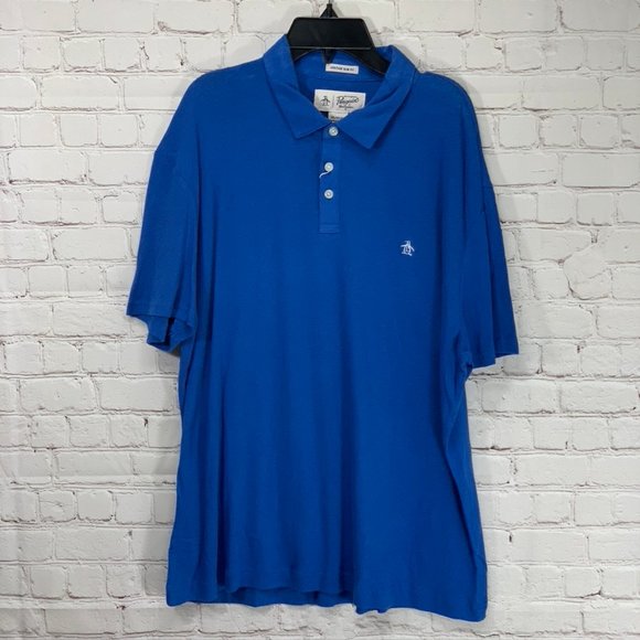 Original Penguin Other - Original Penguin Blue Linen Heritage Slim Fit Polo